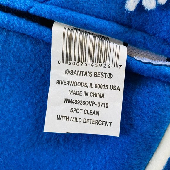 Christmas Tree Skirt 48 inch, NEW with TAGS, blue with white pom poms - Picture 5 of 5